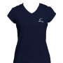 Women's Navy Blue Cap Sleeve Performance Shirt - CC Chest Logo