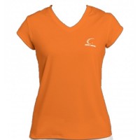 Women's Orange Cap Sleeve Performance Shirt - CC Chest Logo