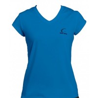 Women's Pacific Blue Cap Sleeve Performance Shirt - CC Chest Logo