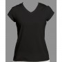 Women's Black Cap Sleeve Performance Shirt - Plain Chest