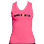 Live For It Tennis Pink With Black Sleeveless Tank Top