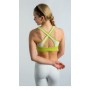 Peony Sports Bra Chartreuse and Optic White