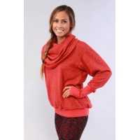Phoebe Pullover Heather Lava and Lava Red